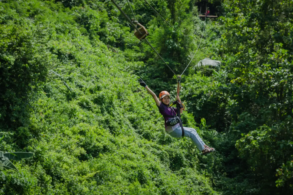 Ziplining in Vang Vieng