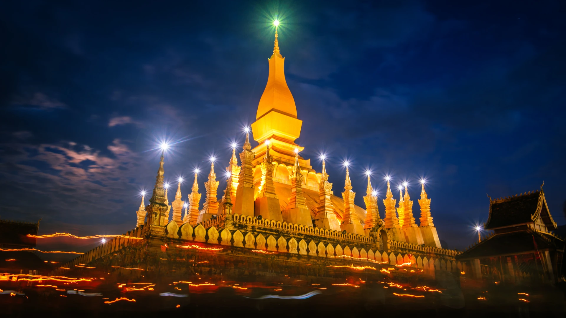 Pha That Luang at Dusk, Vientiane, Laos