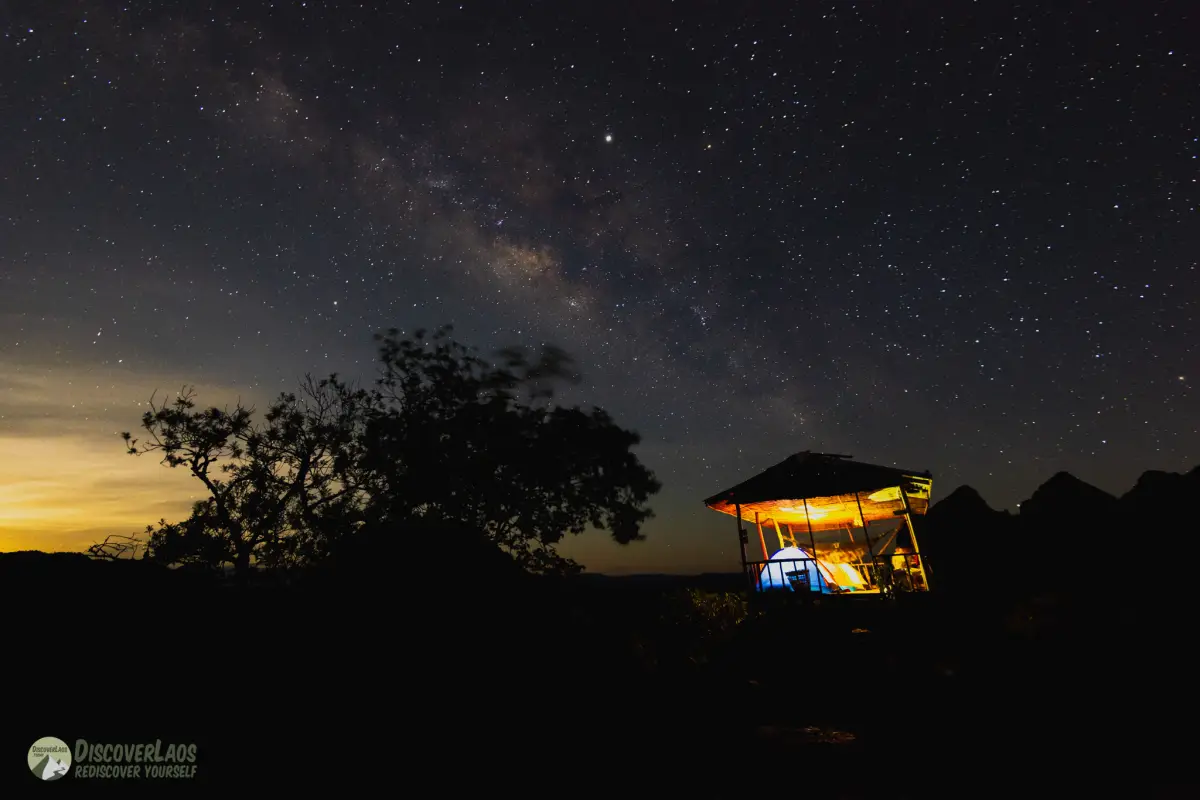 Pha Daeng Viewpoint at night with the milky way