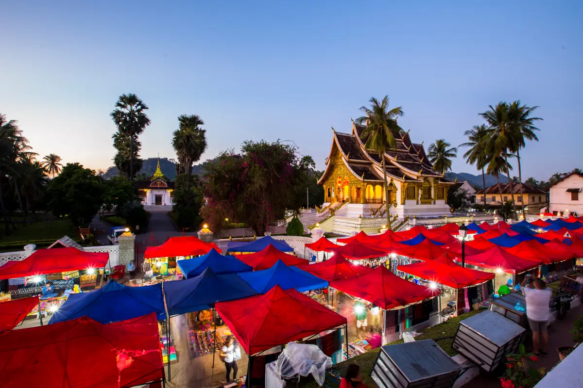 Royal Temple Museum and night market of Luang prabang