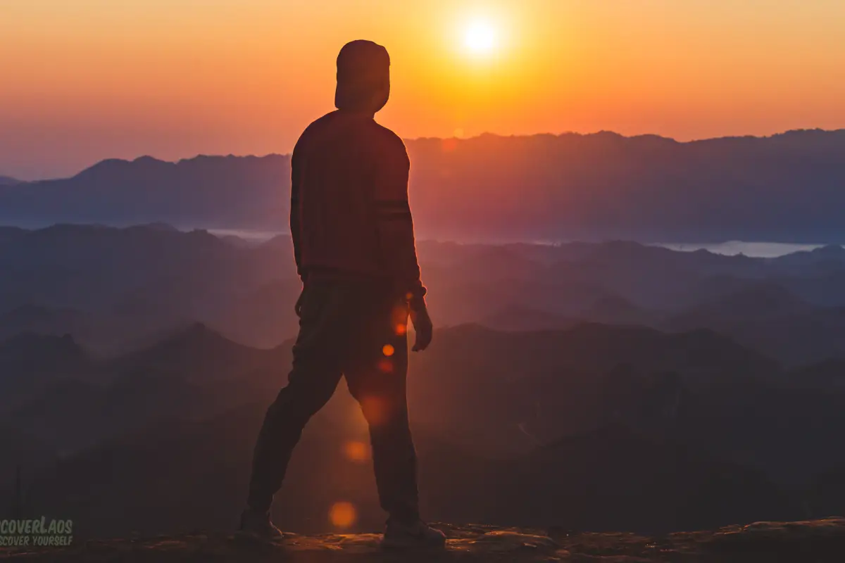Sunrise and mist view from the mountain top