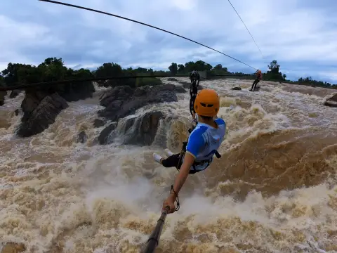 Ziplining Adventure at Li Phi Waterfall