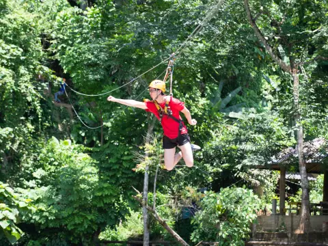 โหนสลิงและเที่ยวถ้ำ 2 แห่ง ครึ่งวัน