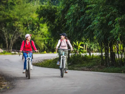 Cycling, Trekking, Sky Bridges, Waterfall at Nam Kat Yorla Pa