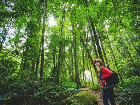 Trekking, Sky Bridges, Waterfall at Nam Kat Yorla Pa