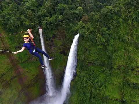Ziplining At Tad Fane Waterfall