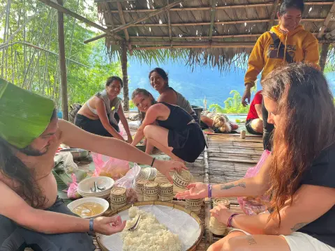 Adventure & Flavors: 1-Day Trekking Tour with Bamboo Cooking Experience
