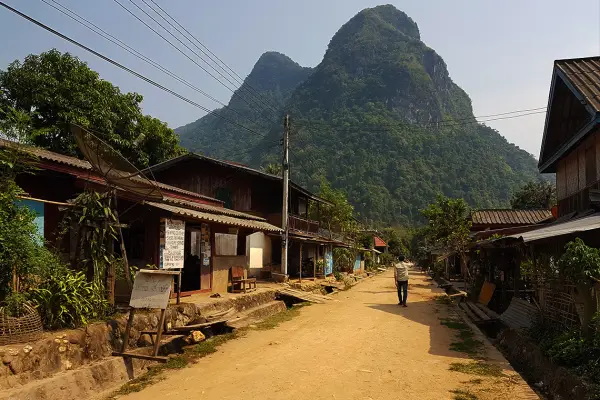 1 Day Trek And Kayak With Boat Ride, Muangnoi Village, Cave & Tad Mok Waterfall